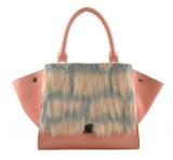 2015 New fashion fur bat bag,pink single handle handbag,women handbag