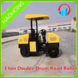 3 ton rid-on self-propelled double drum road roller